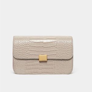The Curated - CLASSIC SHOULDER BAG - TAUPE MOCK PRINT (NWOT - never used)